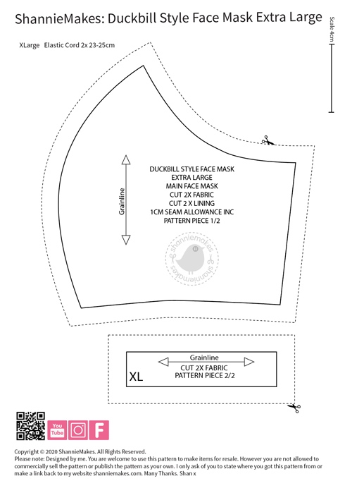 Duckbill Style Face Mask Pattern